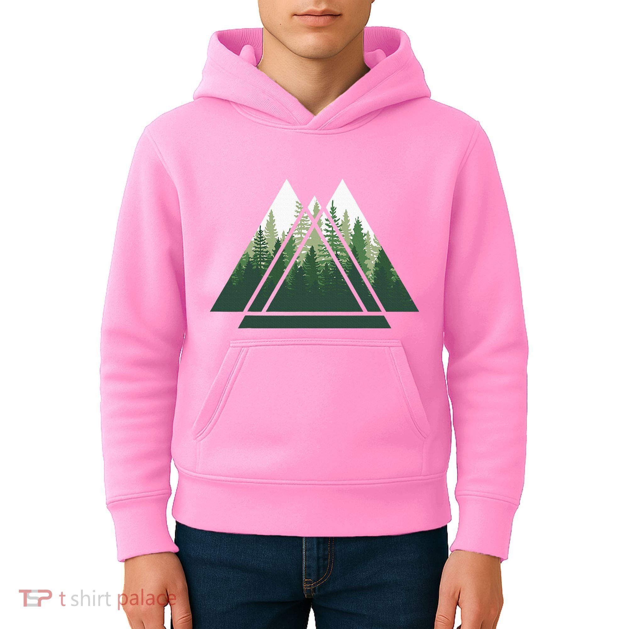 Forest Nature Triangle Minimalism Kids Hoodie