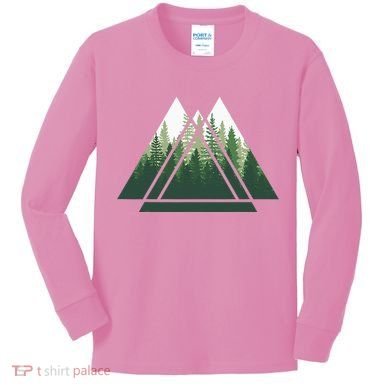 Forest Nature Triangle Minimalism Kids Long Sleeve Shirt
