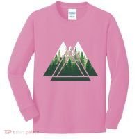Forest Nature Triangle Minimalism Kids Long Sleeve Shirt thumb 0