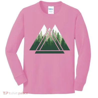 Forest Nature Triangle Minimalism Kids Long Sleeve Shirt