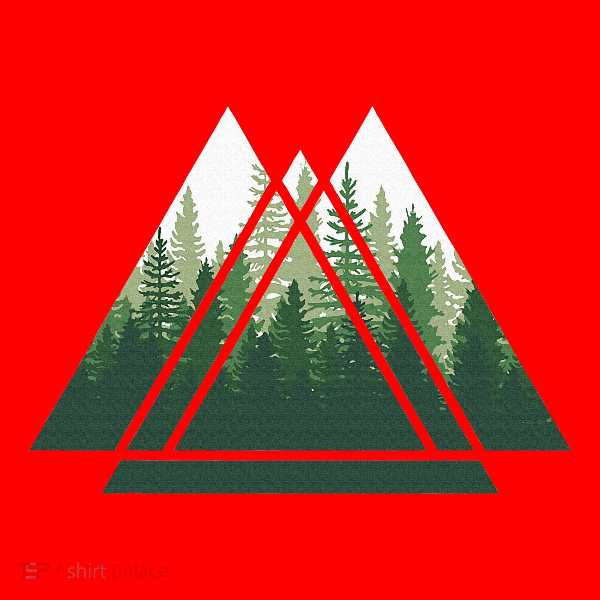 Forest Nature Triangle Minimalism Santa Hat