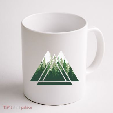 Forest Nature Triangle Minimalism Coffee Mug back