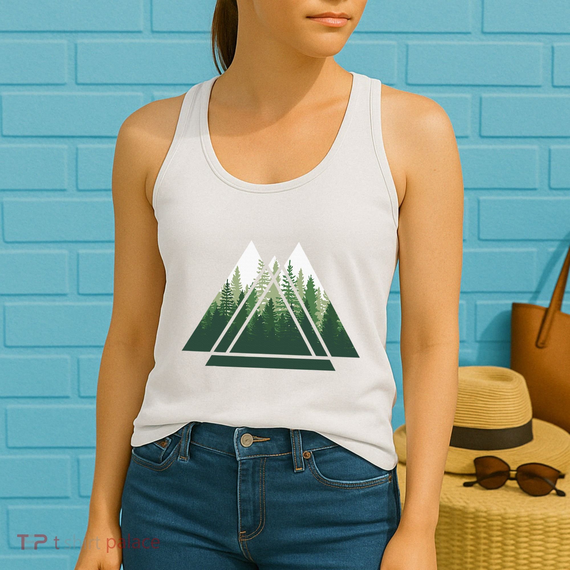 Forest Nature Triangle Minimalism Women's Tank Top