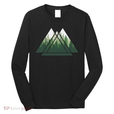 Forest Nature Triangle Minimalism Long Sleeve Shirt