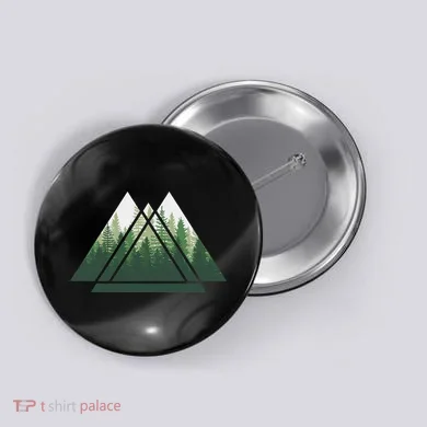 Forest Nature Triangle Minimalism Button