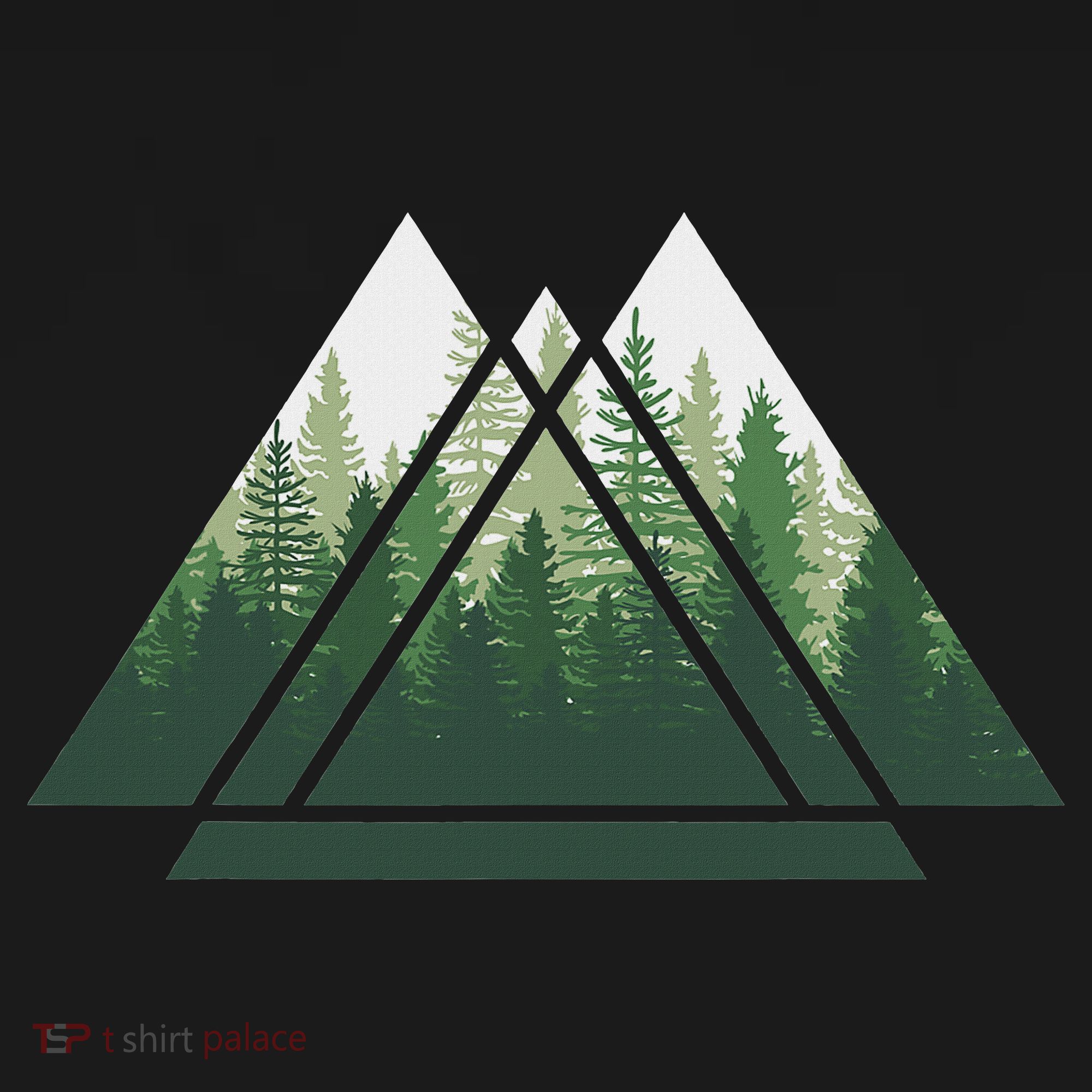 Forest Nature Triangle Minimalism Button