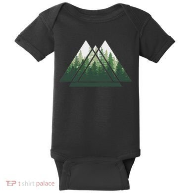 Forest Nature Triangle Minimalism Baby Bodysuit