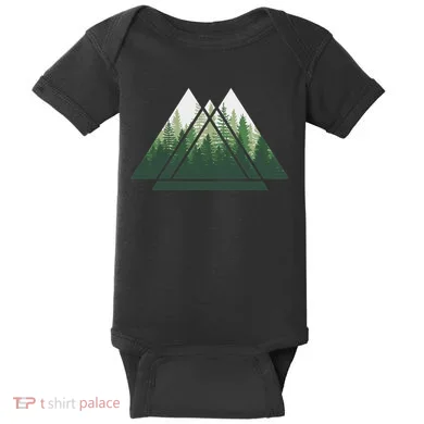 Forest Nature Triangle Minimalism Baby Bodysuit