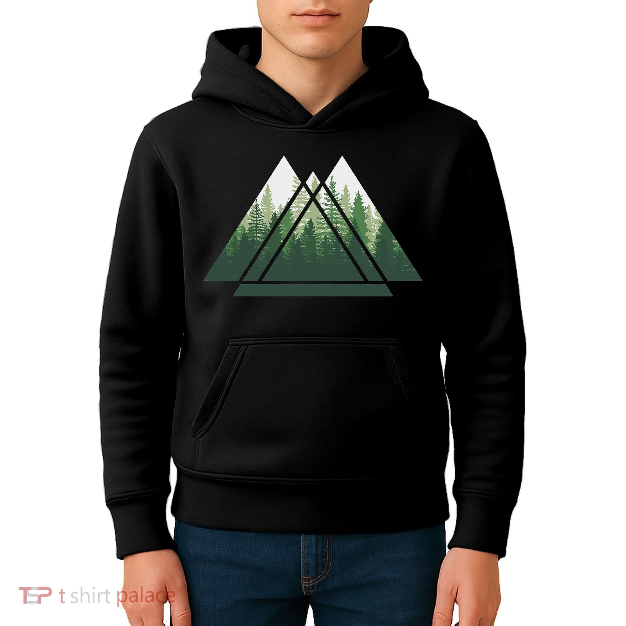 Forest Nature Triangle Minimalism Kids Hoodie