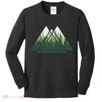 Forest Nature Triangle Minimalism Kids Long Sleeve Shirt thumb 0