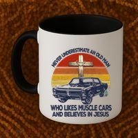 Funny Never Underestimate An Old Likes Muscle Car Outfit Gift Coffee Mug thumb 2
