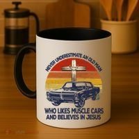 Funny Never Underestimate An Old Likes Muscle Car Outfit Gift Coffee Mug thumb 4