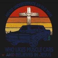 Funny Never Underestimate An Old Likes Muscle Car Outfit Gift Ornament thumb 1