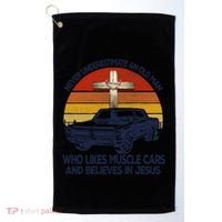 Funny Never Underestimate An Old Likes Muscle Car Outfit Gift Golf Towel thumb 0