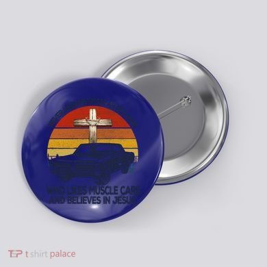 Funny Never Underestimate An Old Likes Muscle Car Outfit Gift Button