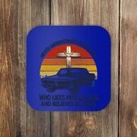 Funny Never Underestimate An Old Likes Muscle Car Outfit Gift Coaster thumb 0
