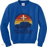 Funny Never Underestimate An Old Likes Muscle Car Outfit Gift Kids Sweatshirt thumb 0