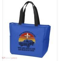 Funny Never Underestimate An Old Likes Muscle Car Outfit Gift Tote Bag thumb 3