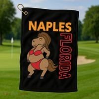 Funny Naples Vacation Family Trip Gift Golf Towel thumb 1