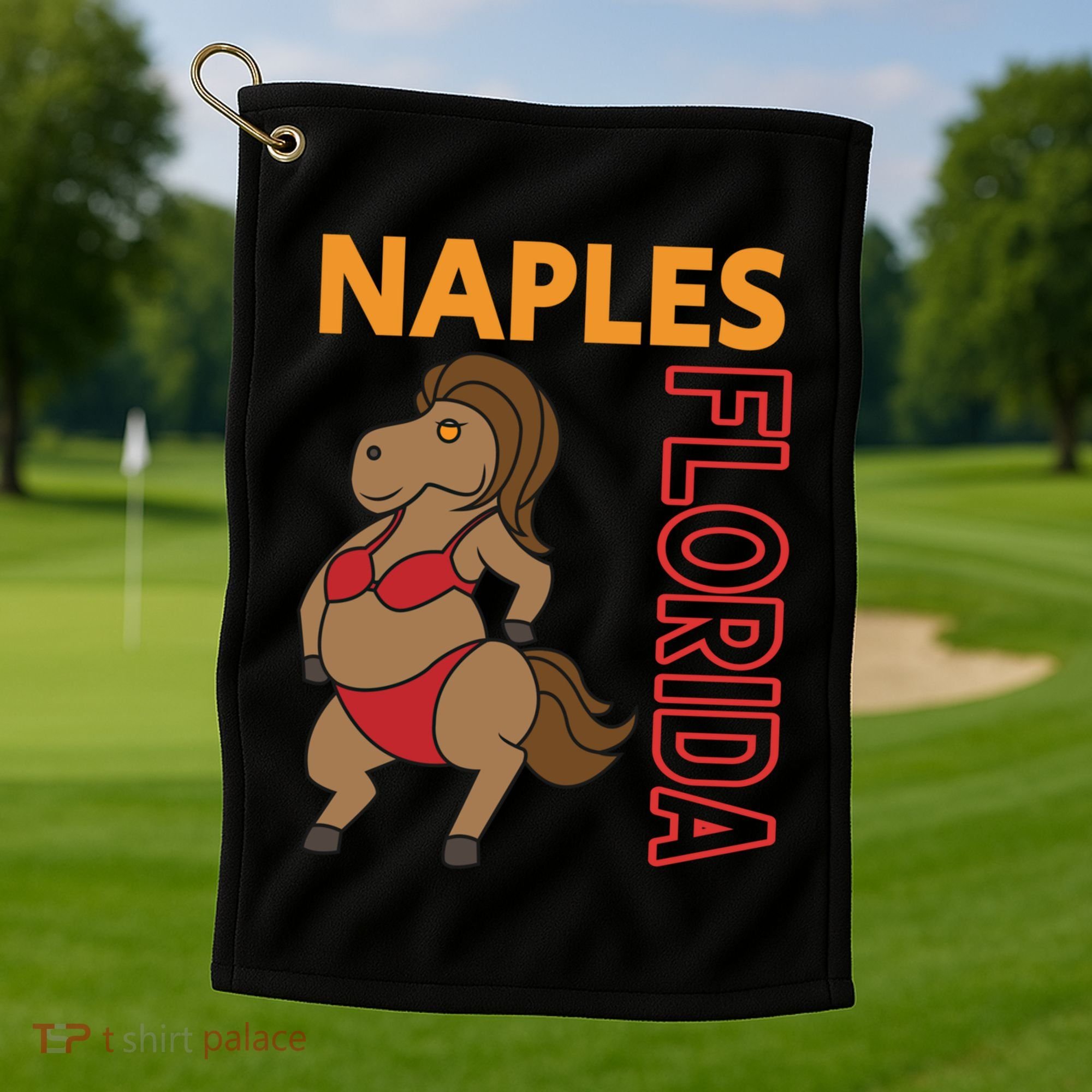 Funny Naples Vacation Family Trip Gift Golf Towel