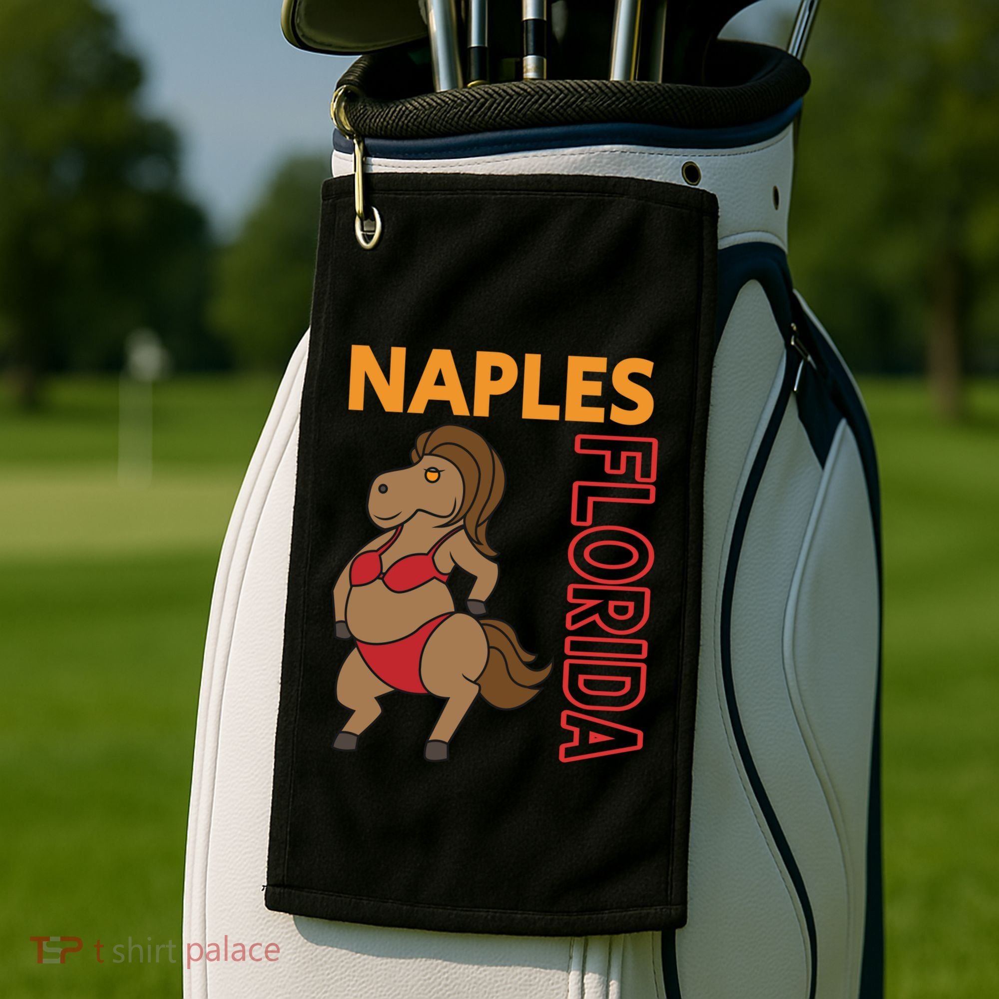 Funny Naples Vacation Family Trip Gift Golf Towel
