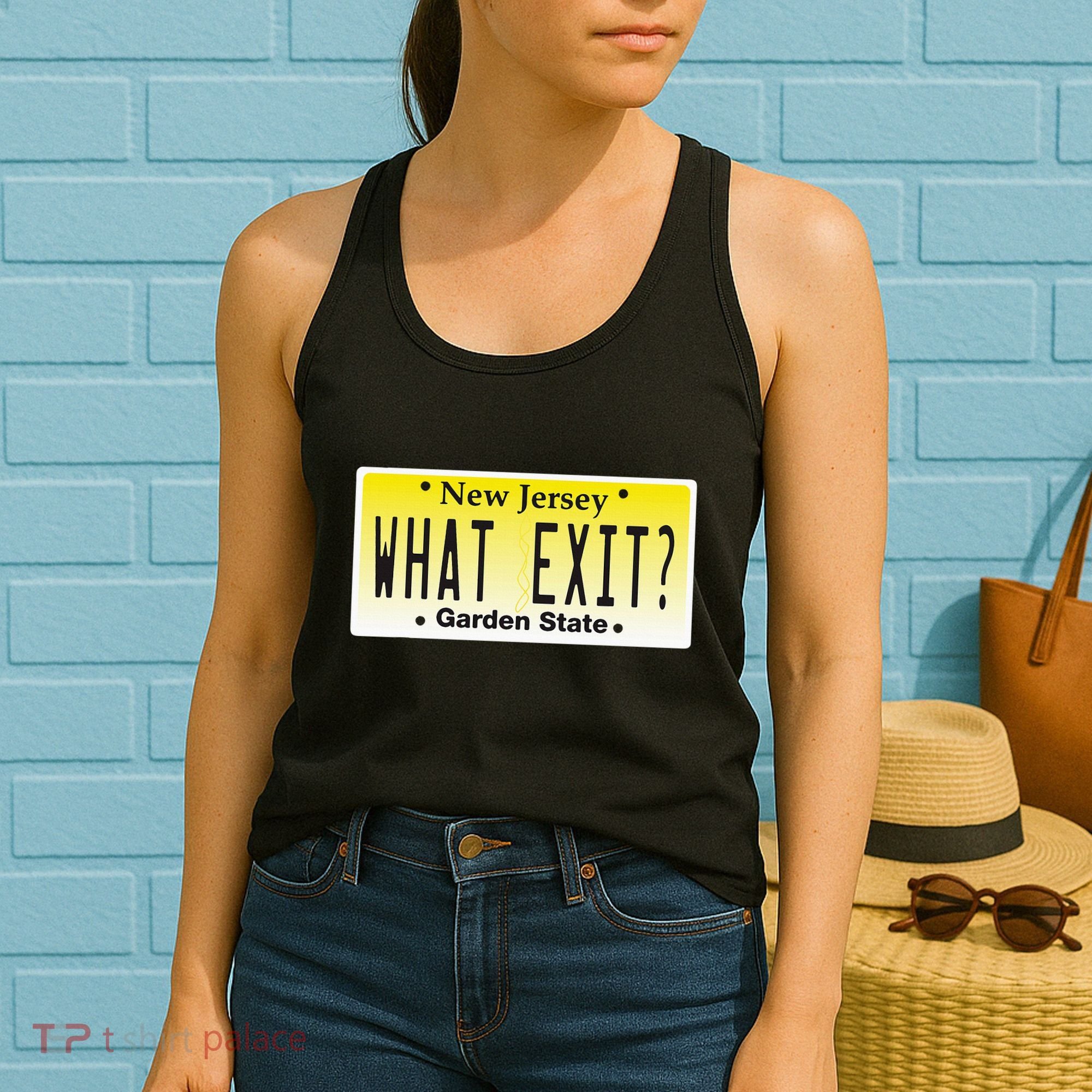 Funny Nj What Exit New Jersey Garden State Parkway Women's Tank Top