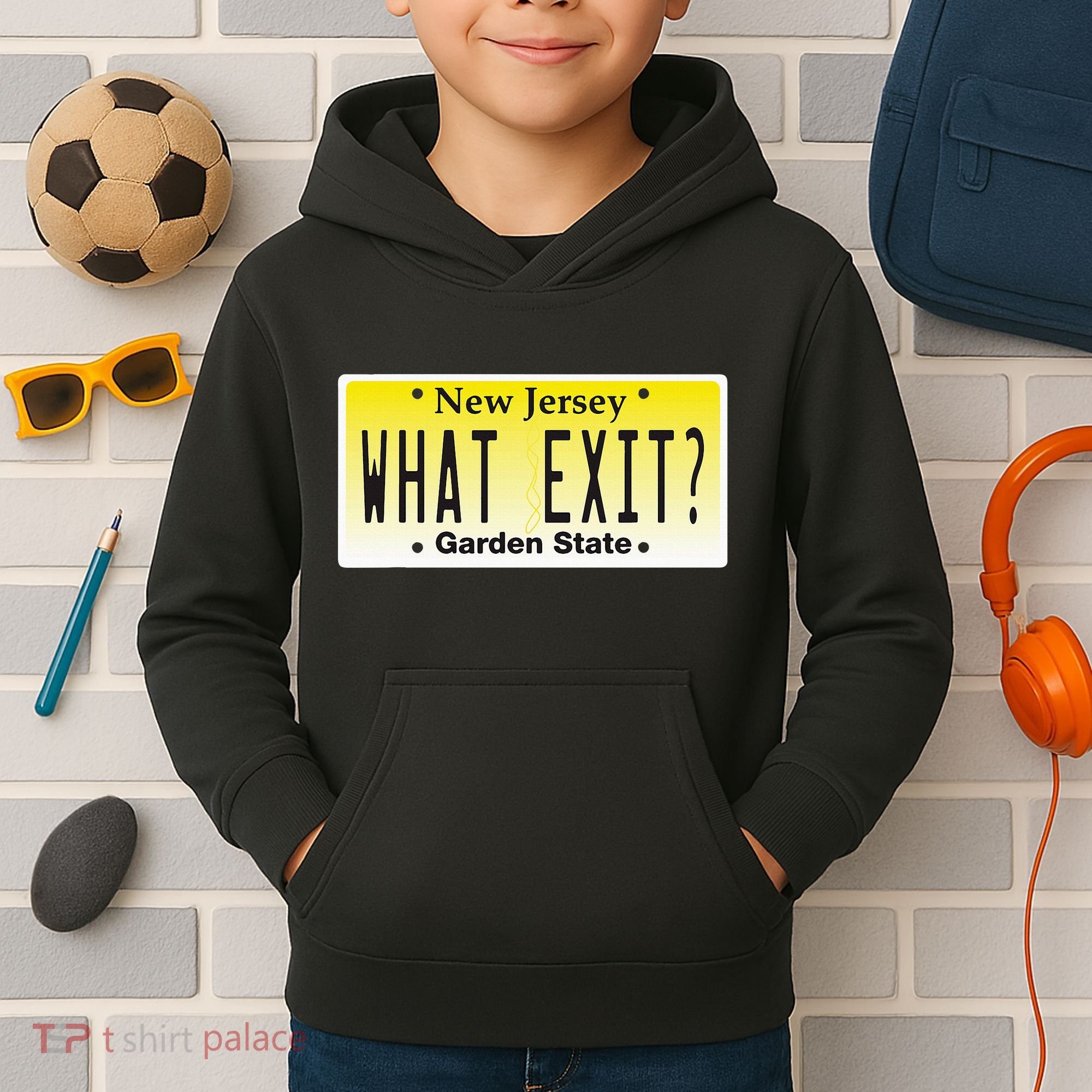Funny Nj What Exit New Jersey Garden State Parkway Kids Hoodie