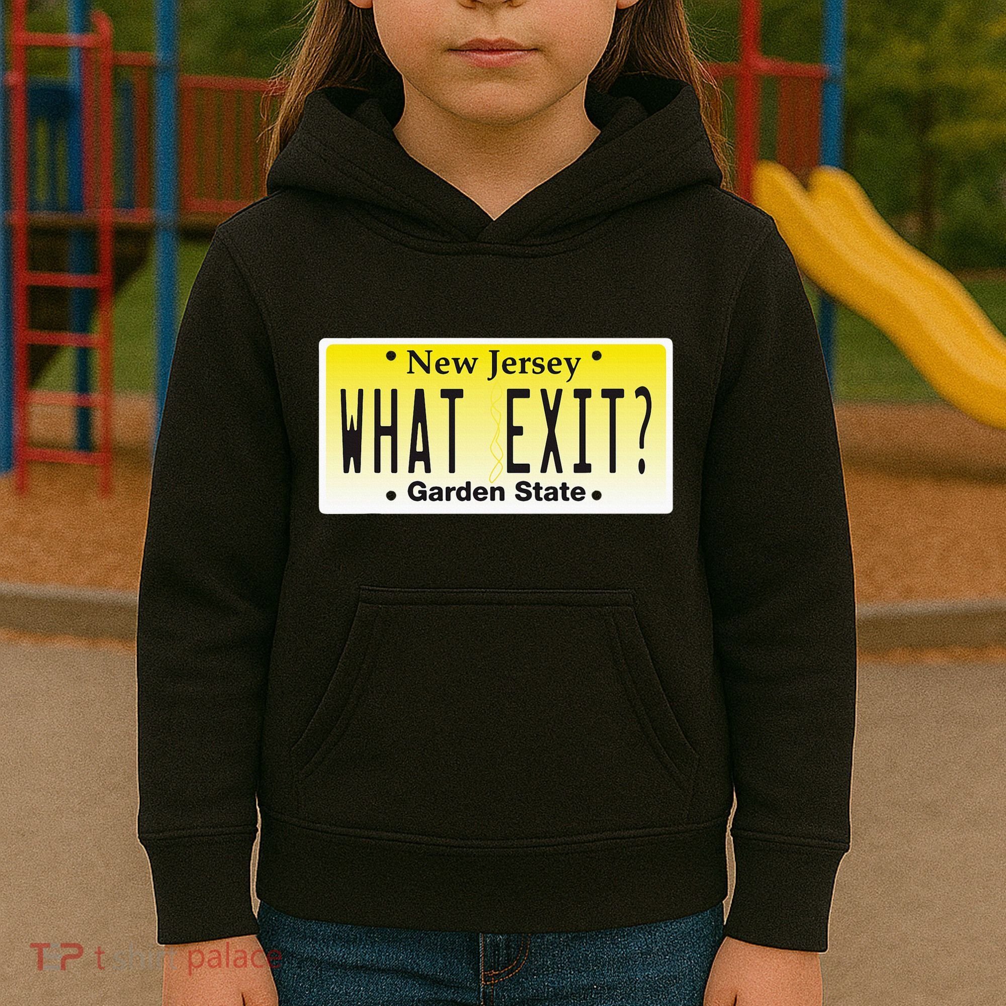 Funny Nj What Exit New Jersey Garden State Parkway Kids Hoodie