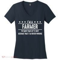 Farmer Never Wrong Farmer Shirts Gift For Farmer Women's V-Neck T-Shirt thumb 0