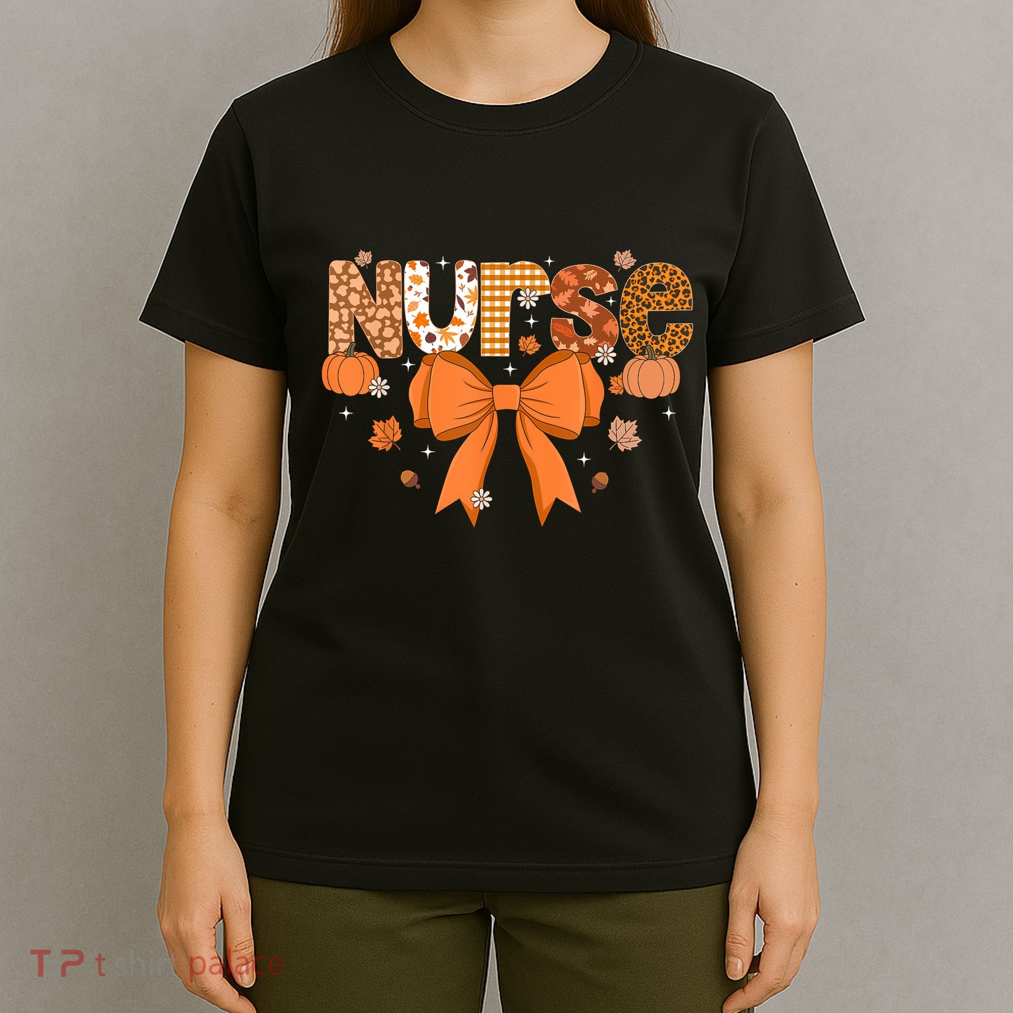 Fall Nurse Women Pumpkin Season Autumn Thanksgiving T-Shirt