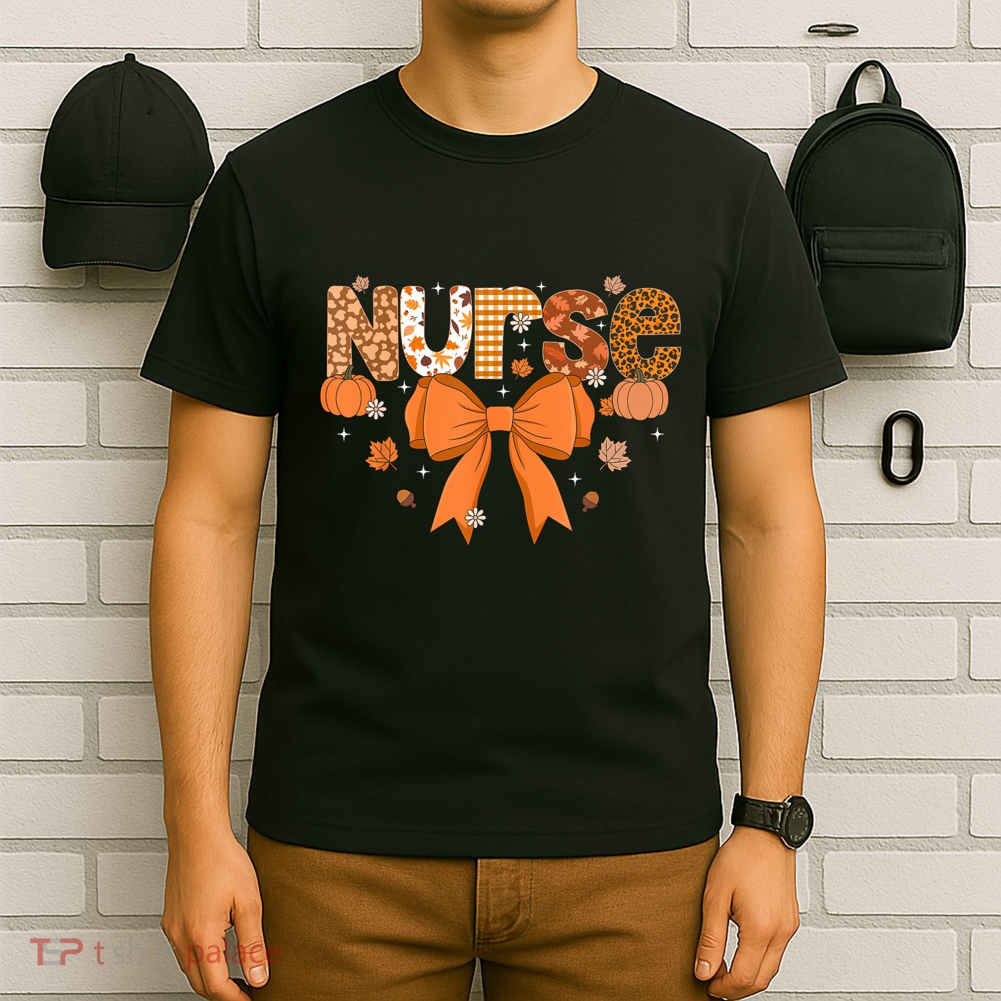 Fall Nurse Women Pumpkin Season Autumn Thanksgiving T-Shirt