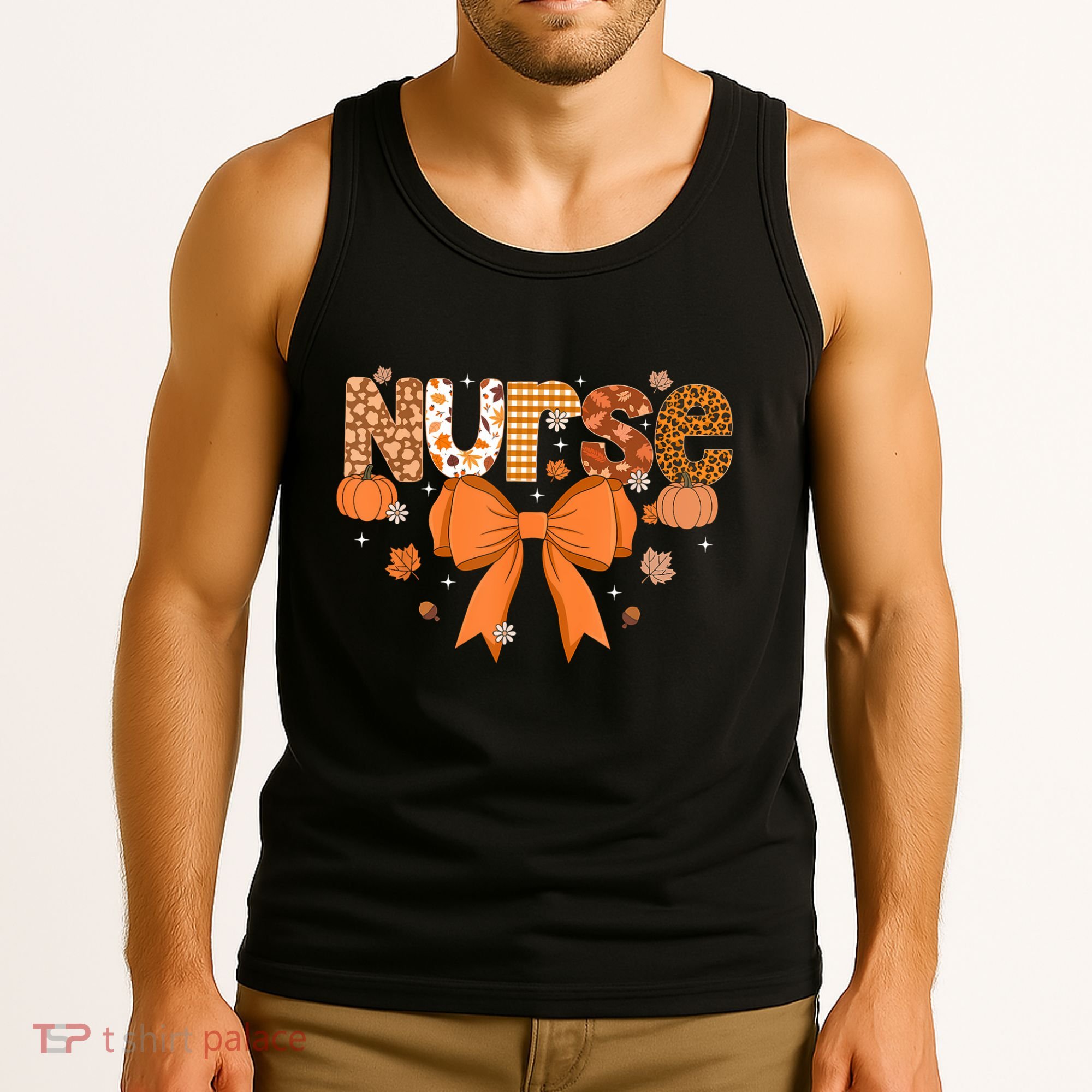 Fall Nurse Women Pumpkin Season Autumn Thanksgiving Tank Top