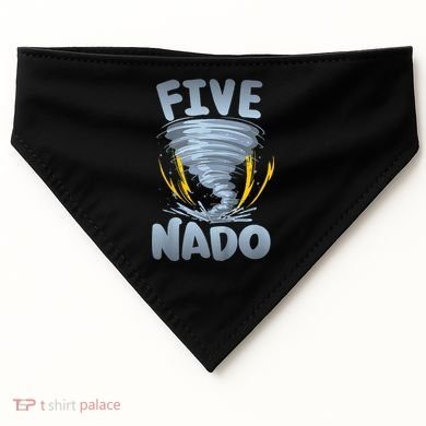 Five Nado Warning 5th Birthday Tornado Themed Birthday USA-Made Doggie Bandana