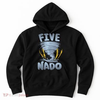 Five Nado Warning 5th Birthday Tornado Themed Birthday Hoodie
