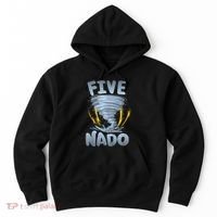Five Nado Warning 5th Birthday Tornado Themed Birthday Hoodie thumb 0