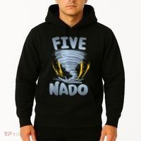Five Nado Warning 5th Birthday Tornado Themed Birthday Hoodie thumb 2