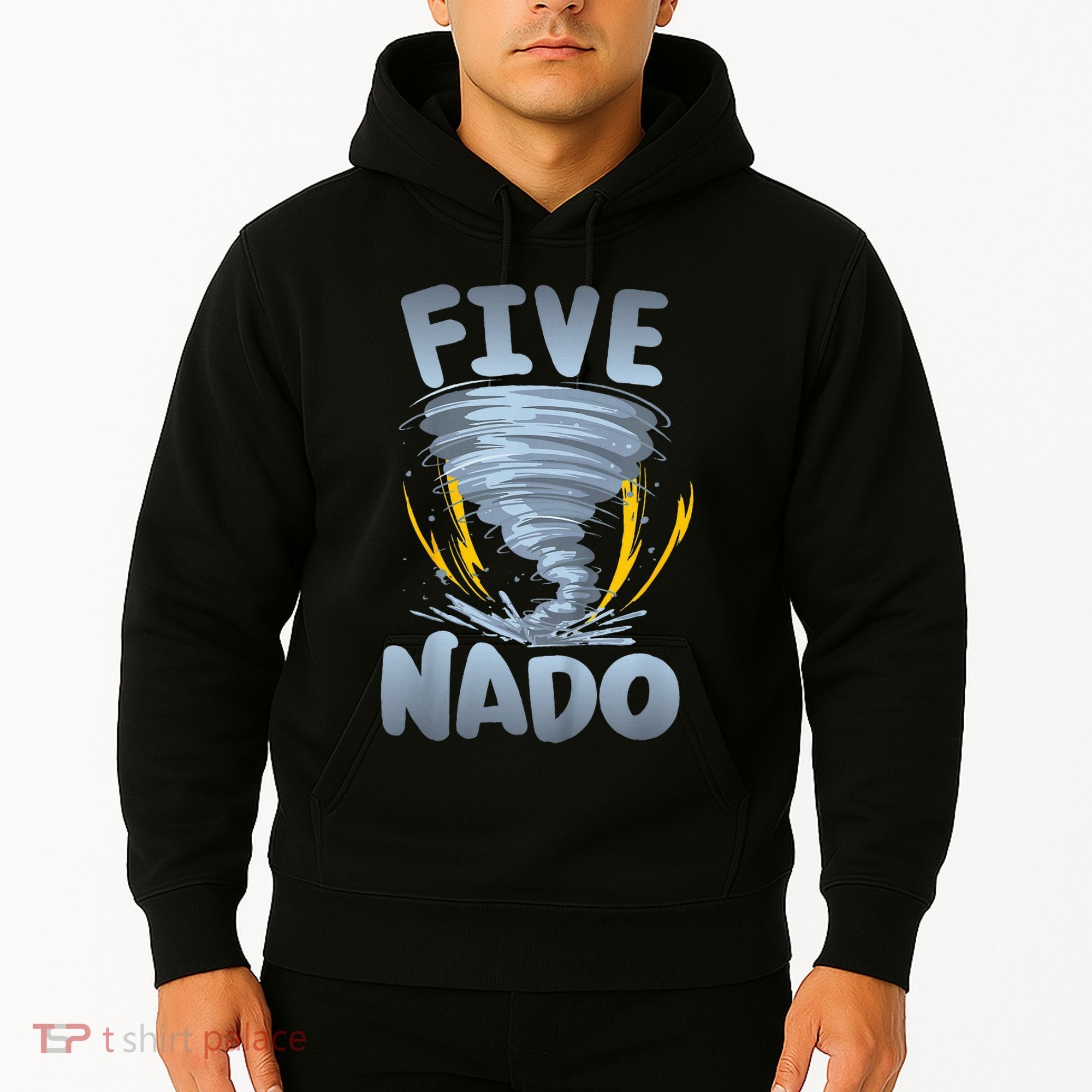 Five Nado Warning 5th Birthday Tornado Themed Birthday Hoodie
