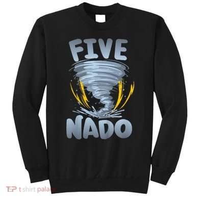 Five Nado Warning 5th Birthday Tornado Themed Birthday Sweatshirt