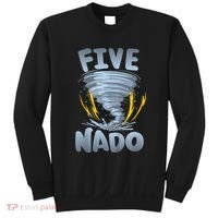 Five Nado Warning 5th Birthday Tornado Themed Birthday Sweatshirt thumb 0
