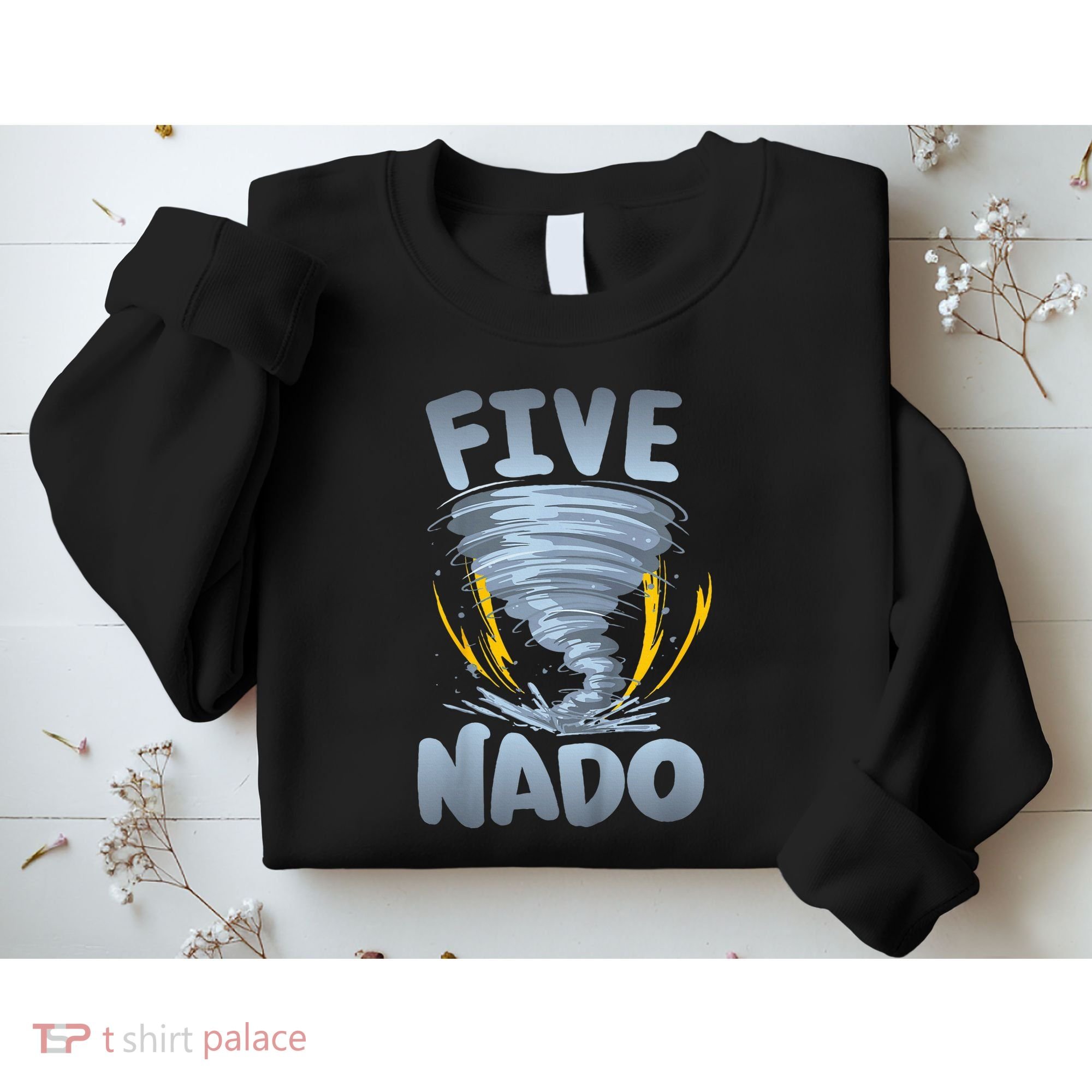 Five Nado Warning 5th Birthday Tornado Themed Birthday Sweatshirt