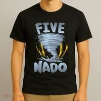 Five Nado Warning 5th Birthday Tornado Themed Birthday T-Shirt thumb 3