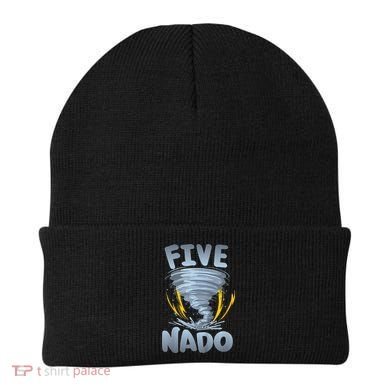 Five Nado Warning 5th Birthday Tornado Themed Birthday Beanie