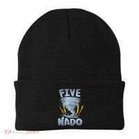 Five Nado Warning 5th Birthday Tornado Themed Birthday Beanie thumb 0