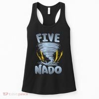Five Nado Warning 5th Birthday Tornado Themed Birthday Women's Tank Top thumb 0