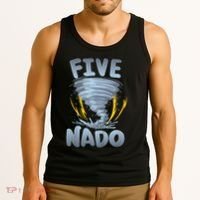 Five Nado Warning 5th Birthday Tornado Themed Birthday Tank Top thumb 3