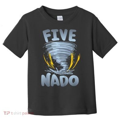 Five Nado Warning 5th Birthday Tornado Themed Birthday Toddler T-Shirt