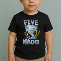 Five Nado Warning 5th Birthday Tornado Themed Birthday Toddler T-Shirt thumb 2