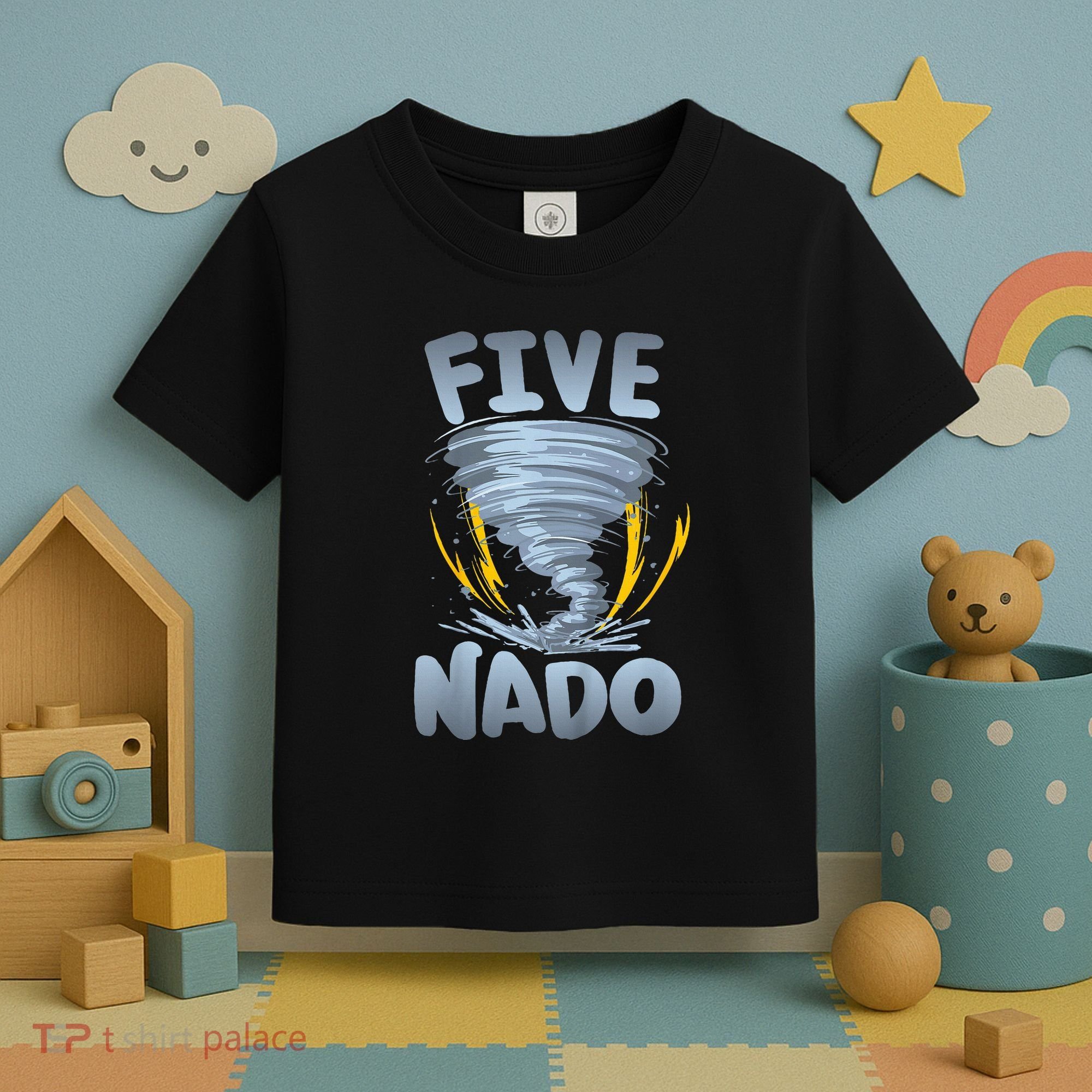 Five Nado Warning 5th Birthday Tornado Themed Birthday Toddler T-Shirt