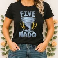 Five Nado Warning 5th Birthday Tornado Themed Birthday Women's T-Shirt thumb 2