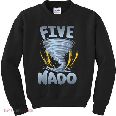 Five Nado Warning 5th Birthday Tornado Themed Birthday Kids Sweatshirt